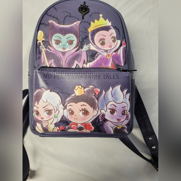 Loungefly Disney Villains Chibi Mini Backpack Purple - Picture 7 of 7